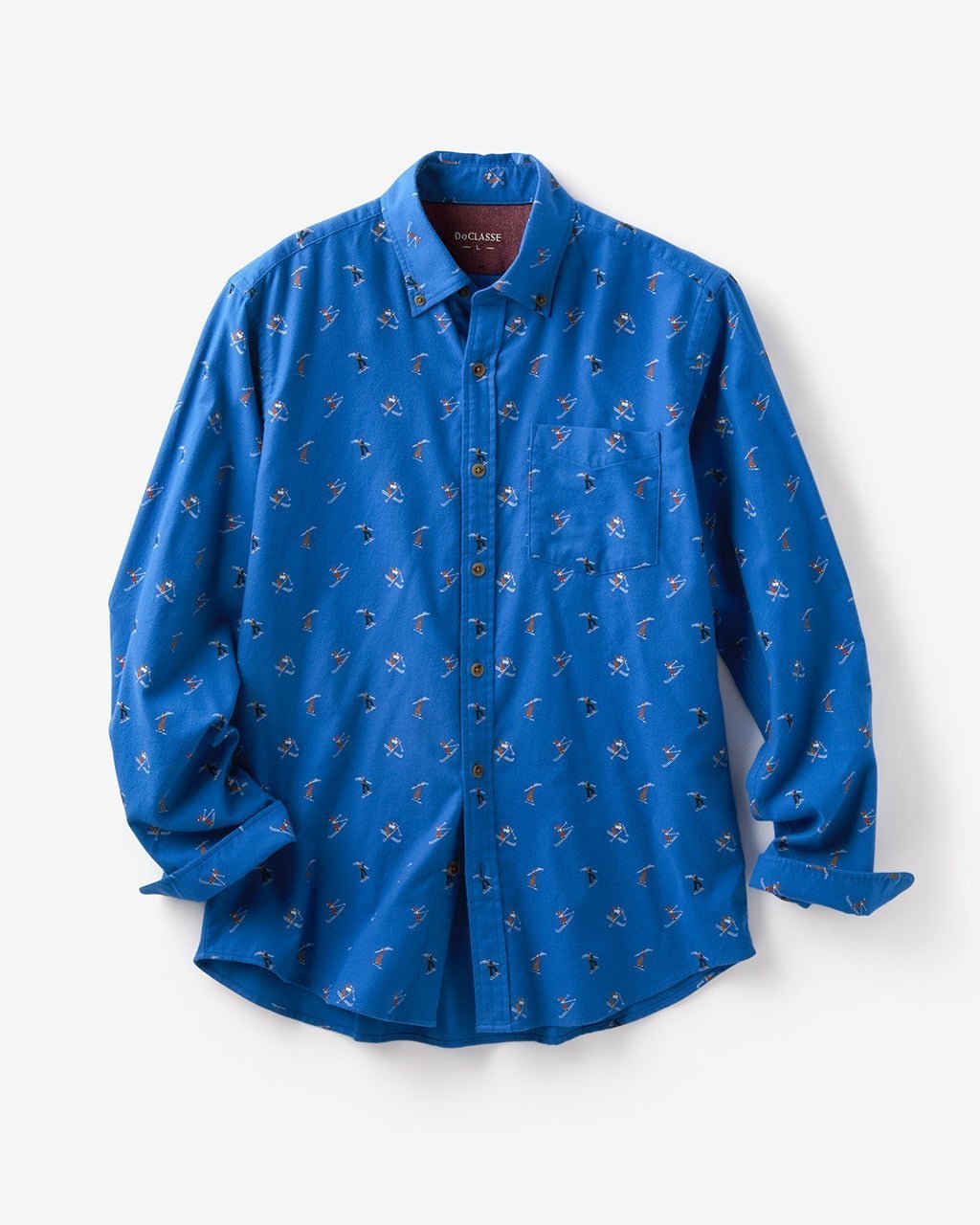 【ドゥクラッセ/DoCLASSE / MEN】の両面起毛 上品フランネルシャツ長袖 インテリア・キッズ・メンズ・レディースファッション・服の通販 founy(ファニー) 　ファッション　Fashion　メンズファッション　Fashion for Men　なめらか　Smooth, Silky Texture　フィット　Fit, Slim Fit　メンズ　Men's, Menswear　ヨーク　Yoke, Yoke Design　エレガント 上品　Elegant　人気　Popular, Best Seller　長袖　Long Sleeve, Full Sleeve　ブルーパターン2|ID: prp329100004707118 ipo3291000000033996741