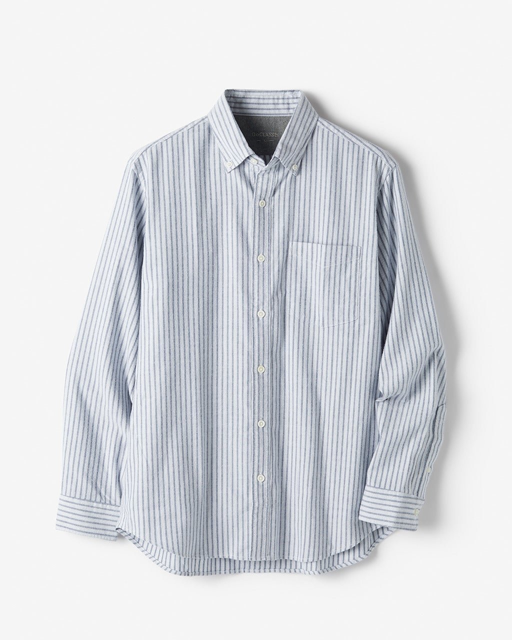 【ドゥクラッセ/DoCLASSE / MEN】の両面起毛 上品フランネルシャツ長袖 インテリア・キッズ・メンズ・レディースファッション・服の通販 founy(ファニー) 　ファッション　Fashion　メンズファッション　Fashion for Men　なめらか　Smooth, Silky Texture　フィット　Fit, Slim Fit　メンズ　Men's, Menswear　ヨーク　Yoke, Yoke Design　エレガント 上品　Elegant　人気　Popular, Best Seller　長袖　Long Sleeve, Full Sleeve　ネイビーストライプ|ID: prp329100004707118 ipo3291000000033996745