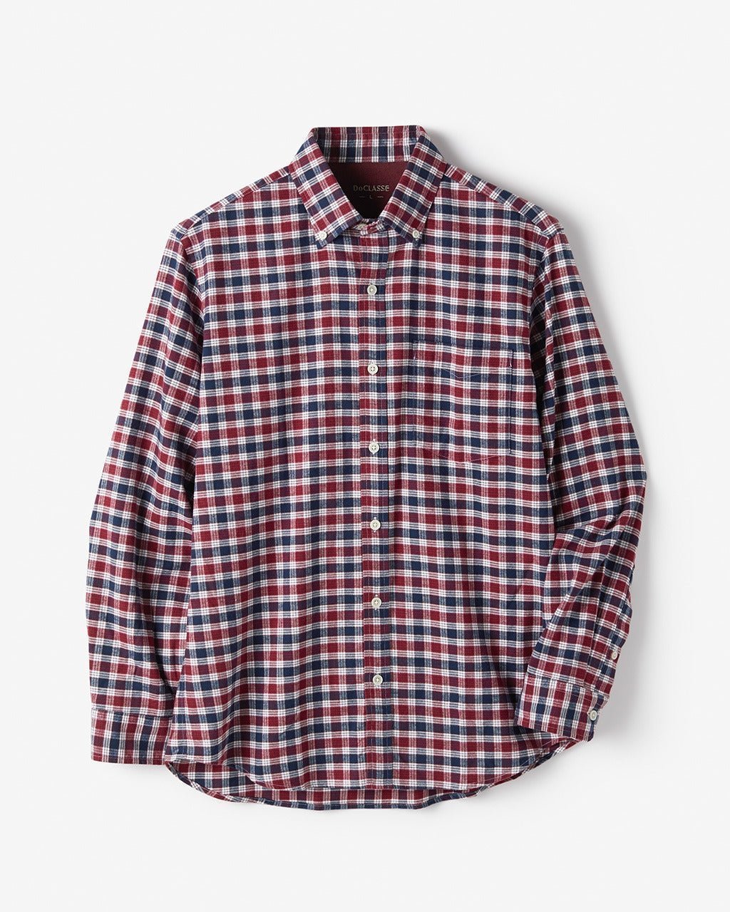 【ドゥクラッセ/DoCLASSE / MEN】の両面起毛 上品フランネルシャツ長袖 インテリア・キッズ・メンズ・レディースファッション・服の通販 founy(ファニー) 　ファッション　Fashion　メンズファッション　Fashion for Men　なめらか　Smooth, Silky Texture　フィット　Fit, Slim Fit　メンズ　Men's, Menswear　ヨーク　Yoke, Yoke Design　エレガント 上品　Elegant　人気　Popular, Best Seller　長袖　Long Sleeve, Full Sleeve　ネイビーパターン|ID: prp329100004707118 ipo3291000000033996747