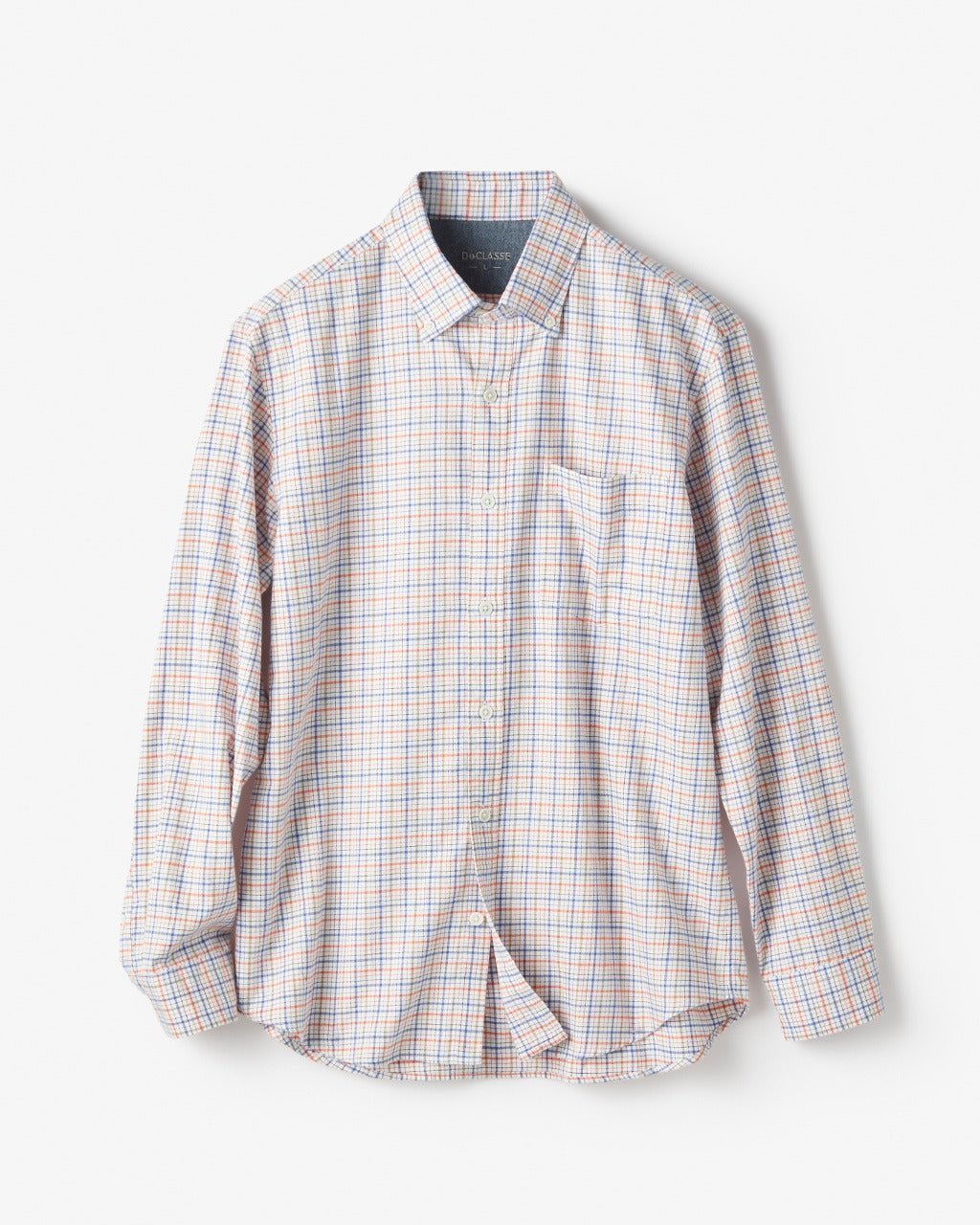 【ドゥクラッセ/DoCLASSE / MEN】の両面起毛 上品フランネルシャツ長袖 インテリア・キッズ・メンズ・レディースファッション・服の通販 founy(ファニー) 　ファッション　Fashion　メンズファッション　Fashion for Men　なめらか　Smooth, Silky Texture　フィット　Fit, Slim Fit　メンズ　Men's, Menswear　ヨーク　Yoke, Yoke Design　エレガント 上品　Elegant　人気　Popular, Best Seller　長袖　Long Sleeve, Full Sleeve　オレンジパターン|ID: prp329100004707118 ipo3291000000033996748