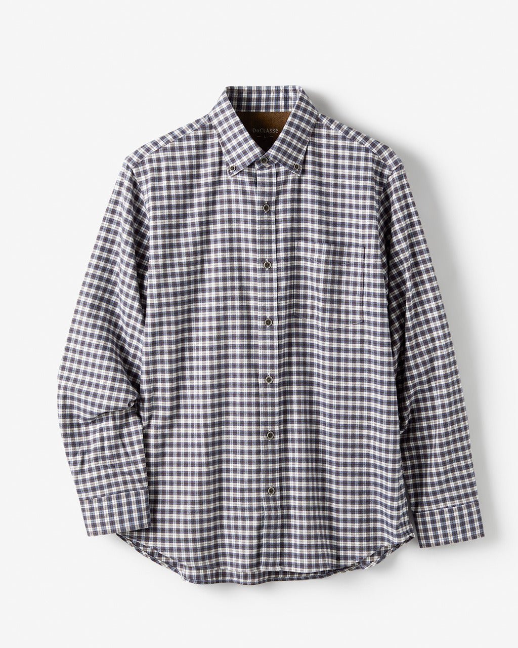 【ドゥクラッセ/DoCLASSE / MEN】の両面起毛 上品フランネルシャツ長袖 インテリア・キッズ・メンズ・レディースファッション・服の通販 founy(ファニー) 　ファッション　Fashion　メンズファッション　Fashion for Men　なめらか　Smooth, Silky Texture　フィット　Fit, Slim Fit　メンズ　Men's, Menswear　ヨーク　Yoke, Yoke Design　エレガント 上品　Elegant　人気　Popular, Best Seller　長袖　Long Sleeve, Full Sleeve　ブラウンチェック|ID: prp329100004707118 ipo3291000000033996749
