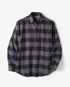 【ドゥクラッセ/DoCLASSE / MEN】の両面起毛 上品フランネルシャツ長袖 ネイビー×DKブラウン|ID: prp329100004707118 ipo3291000000033996754