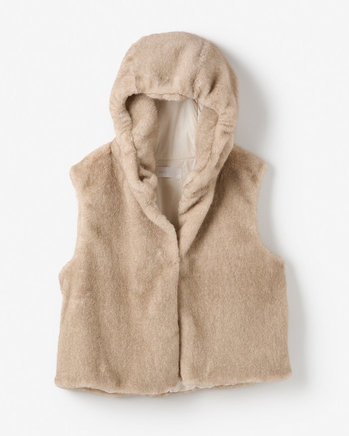 【ドゥクラッセ/DoCLASSE】のエコファー・フードジレ インテリア・キッズ・メンズ・レディースファッション・服の通販 founy(ファニー) https://founy.com/ ファッション Fashion レディースファッション Fashion for Women アウター Coat / Outerwear Collection レディースジャケット・軽アウター Jackets コンパクト Compact, Small Size ジャケット Jacket, Outerwear スタンド Stand Collar, Upright Stand バランス Balance, Style Balance 冬 Winter / This Winter 秋 Autumn 防寒 Cold Protection, Winter-Ready |ID: prp329100004708433 ipo3291000000034070828