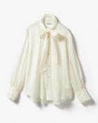 【ドゥクラッセ/DoCLASSE】の綿シルクオーガンジー・ボウタイブラウス ホワイト|ID:prp329100004716998