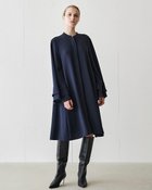 【ドゥクラッセ/DoCLASSE】の二重織ストレッチ・フリル袖ワンピース ネイビー|ID:prp329100004717000