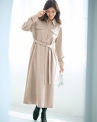 【ドゥクラッセ/DoCLASSE】のニードルジャージー・スキッパーシャツワンピ ソフトベージュ|ID:prp329100004717007