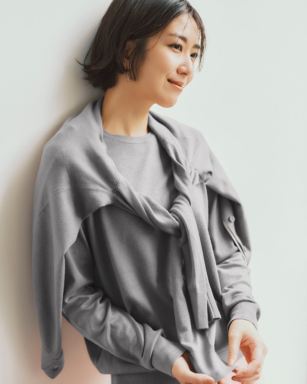 【ドゥクラッセ/DoCLASSE】のシルクフィール・配色アンサンブル インテリア・キッズ・メンズ・レディースファッション・服の通販 founy(ファニー) 　ファッション　Fashion　レディースファッション　Fashion for Women　トップス・カットソー　Cut & Sew Tops　ニット　Knit Tops & Sweaters　アンサンブルニット　Knit Ensembles & Twin Sets　新作・新入荷　New Arrivals / New In　なめらか　Smooth, Silky Texture　アンサンブル　Ensemble Set　セーター　Sweater, Knitwear　グレーパターン|ID: prp329100004717010 ipo3291000000034080886