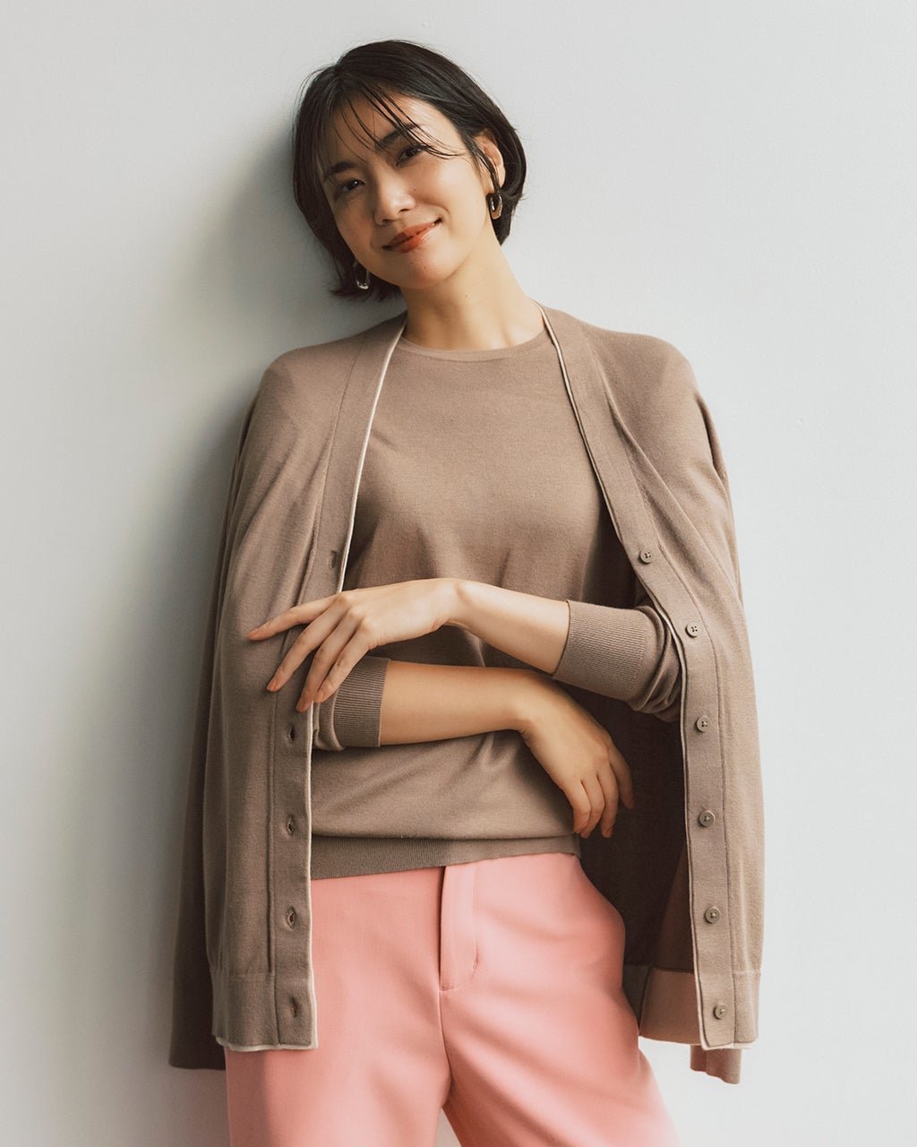 【ドゥクラッセ/DoCLASSE】のシルクフィール・配色アンサンブル インテリア・キッズ・メンズ・レディースファッション・服の通販 founy(ファニー) 　ファッション　Fashion　レディースファッション　Fashion for Women　トップス・カットソー　Cut & Sew Tops　ニット　Knit Tops & Sweaters　アンサンブルニット　Knit Ensembles & Twin Sets　新作・新入荷　New Arrivals / New In　なめらか　Smooth, Silky Texture　アンサンブル　Ensemble Set　セーター　Sweater, Knitwear　トープパターン|ID: prp329100004717010 ipo3291000000034080887