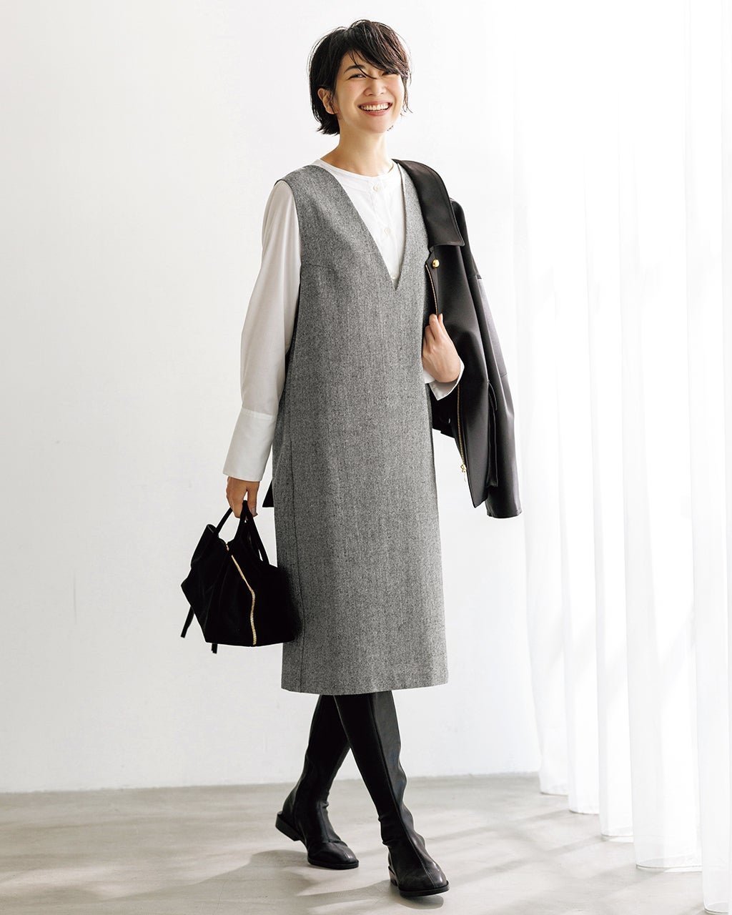 【ドゥクラッセ/DoCLASSE】のラメツイード・ジャンパースカート インテリア・キッズ・メンズ・レディースファッション・服の通販 founy(ファニー) 　ファッション　Fashion　レディースファッション　Fashion for Women　スカート　Skirts　インナー　Innerwear　ツイード　Twill, Twill Weave　ロング　Long, Long-Length　ブラック|ID: prp329100004717014 ipo3291000000034080908