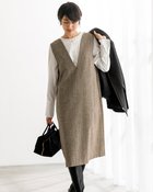 【ドゥクラッセ/DoCLASSE】のラメツイード・ジャンパースカート ブラウン|ID: prp329100004717014 ipo3291000000034080909