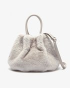 【ドゥクラッセ/DoCLASSE】のミンクタッチファー・ギャザーバッグ ライトグレー|ID: prp329100004717015 ipo3291000000034080912