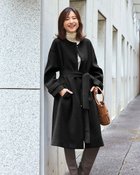 【ドゥクラッセ/DoCLASSE】のウールライクニードル・ロングコート ブラック|ID:prp329100004717019