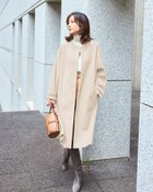 【ドゥクラッセ/DoCLASSE】のウールライクニードル・ロングコート ライトベージュ|ID:prp329100004717019