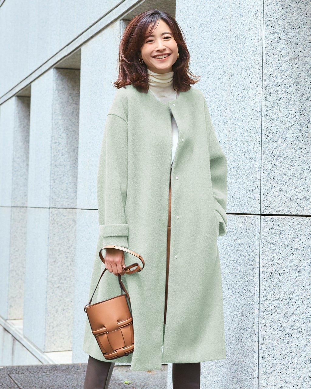 【ドゥクラッセ/DoCLASSE】のウールライクニードル・ロングコート インテリア・キッズ・メンズ・レディースファッション・服の通販 founy(ファニー) 　ファッション　Fashion　レディースファッション　Fashion for Women　アウター　Coat / Outerwear Collection　コート・ロングコート・ピーコート　Long Coats, Peacoats & More　新作・新入荷　New Arrivals / New In　なめらか　Smooth, Silky Texture　ストレッチ　Stretch, Stretchy Fabric　ドレス　Dress, One-Piece　バランス　Balance, Style Balance　ロング　Long, Long-Length　ブルーグリーン|ID: prp329100004717019 ipo3291000000034080943