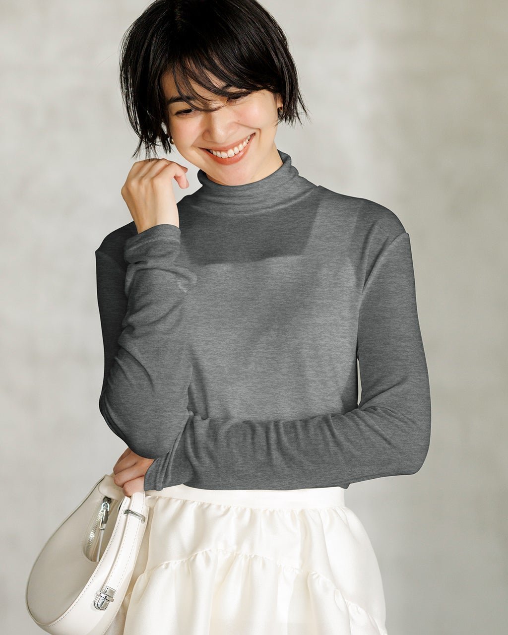 【ドゥクラッセ/DoCLASSE】のスキンタッチウール・ハイネック インテリア・キッズ・メンズ・レディースファッション・服の通販 founy(ファニー) 　ファッション　Fashion　レディースファッション　Fashion for Women　トップス・カットソー　Cut & Sew Tops　シャツ・ブラウス・オフィスカジュアル　Elegant Blouses & Button-Ups　ロングTシャツ・Tシャツ　Longline T-Shirts & Tees　カットソー・ベーシックTシャツ　Cut-and-Sewn Tops / Stretch Tees & Basics　新作・新入荷　New Arrivals / New In　インナー　Innerwear　カットソー　Cut and Sewn Top　シアー　Sheer, See-Through　ハイネック　High Neck, Mock Neck　ミックス　Mix, Mixed Style　ロング　Long, Long-Length　A/W・秋冬　Autumn/Winter　グレー|ID: prp329100004717028 ipo3291000000034081009