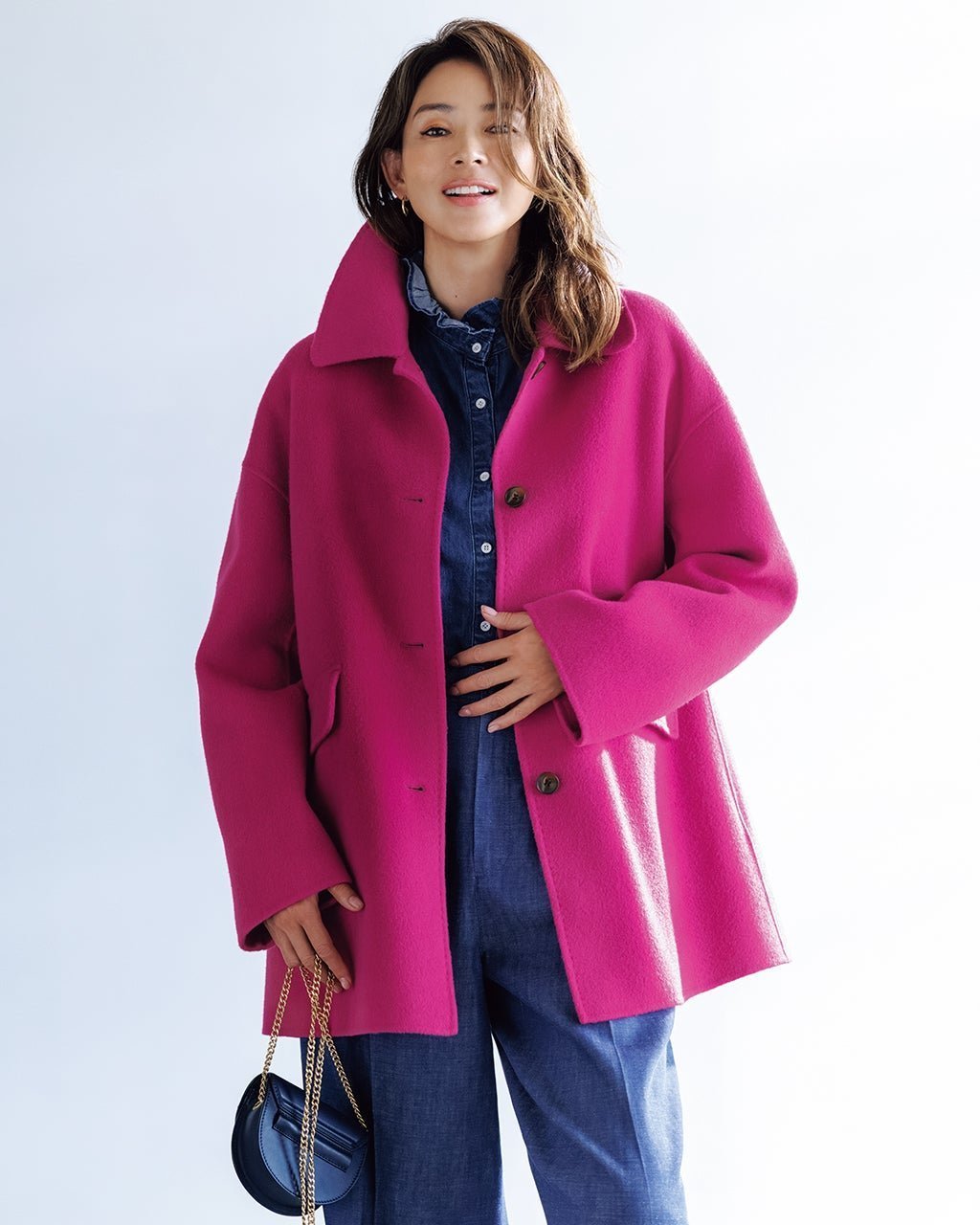 【ドゥクラッセ/DoCLASSE】のピュアウールリバー・ミドルステンコート 人気、トレンドファッション・服の通販 founy(ファニー) 　ファッション　Fashion　レディースファッション　Fashion for Women　アウター　Coat / Outerwear Collection　コート・ロングコート・ピーコート　Long Coats, Peacoats & More　新作・新入荷　New Arrivals / New In　なめらか　Smooth, Silky Texture　ダブル　Double, Double-Breasted　ハンド　Hand, Handmade　フェイス　Face, Facial Design　ベーシック　Basic, Essential　ミドル　Middle Length, Mid Height　ワーク　Workwear, Utility Style　エレガント 上品　Elegant　人気　Popular, Best Seller　今季　This Season, Current Season　定番　Standard, Basic Item　 other-1|ID: prp329100004717030 ipo3291000000034081020