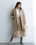 【ドゥクラッセ/DoCLASSE】のストレッチウール・ショールカラーコート ソフトベージュ|ID:prp329100004717032