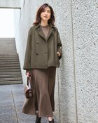 【ドゥクラッセ/DoCLASSE】のウール混ボンディング・ピーコート オリーブ|ID:prp329100004717033