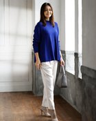 【ドゥクラッセ/DoCLASSE】のシルクフィール・フレアハイネックニット 人気、トレンドファッション・服の通販 founy(ファニー) ファッション Fashion レディースファッション Fashion for Women トップス・カットソー Cut & Sew Tops ニット Knit Tops & Sweaters なめらか Smooth, Silky Texture スマート Smart, Elegant セーター Sweater, Knitwear ハイネック High Neck, Mock Neck フォルム Silhouette, Form フレア Flare, Flared エレガント 上品 Elegant 人気 Popular, Best Seller thumbnail ブルー|ID: prp329100004717034 ipo3291000000035933020