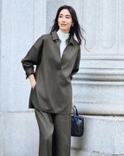 【ドゥクラッセ/DoCLASSE】の高密度フラノ・スキッパーブラウス グレー|ID:prp329100004717036