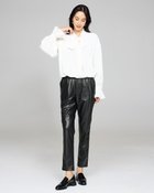 【ドゥクラッセ/DoCLASSE】のエコレザー・ギャザータックパンツ 人気、トレンドファッション・服の通販 founy(ファニー) ファッション Fashion レディースファッション Fashion for Women パンツ Pants & Trousers 新作・新入荷 New Arrivals / New In おすすめ Recommended / Our Picks モダン Modern, Contemporary リアル Real, Realistic thumbnail ブラック|ID: prp329100004717042 ipo3291000000034081085