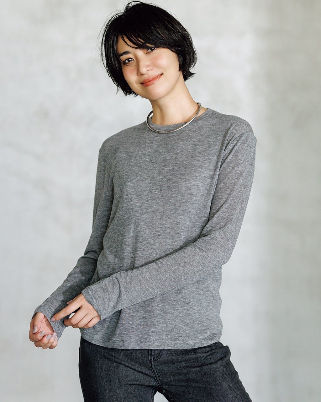 【ドゥクラッセ/DoCLASSE】のスキンタッチウール・クルーネック 人気、トレンドファッション・服の通販 founy(ファニー) 　ファッション　Fashion　レディースファッション　Fashion for Women　トップス・カットソー　Cut & Sew Tops　シャツ・ブラウス・オフィスカジュアル　Elegant Blouses & Button-Ups　ロングTシャツ・Tシャツ　Longline T-Shirts & Tees　カットソー・ベーシックTシャツ　Cut-and-Sewn Tops / Stretch Tees & Basics　新作・新入荷　New Arrivals / New In　インナー　Innerwear　カットソー　Cut and Sewn Top　シアー　Sheer, See-Through　ハイネック　High Neck, Mock Neck　ミックス　Mix, Mixed Style　ロング　Long, Long-Length　A/W・秋冬　Autumn/Winter　 other-1|ID: prp329100004717044 ipo3291000000034081090