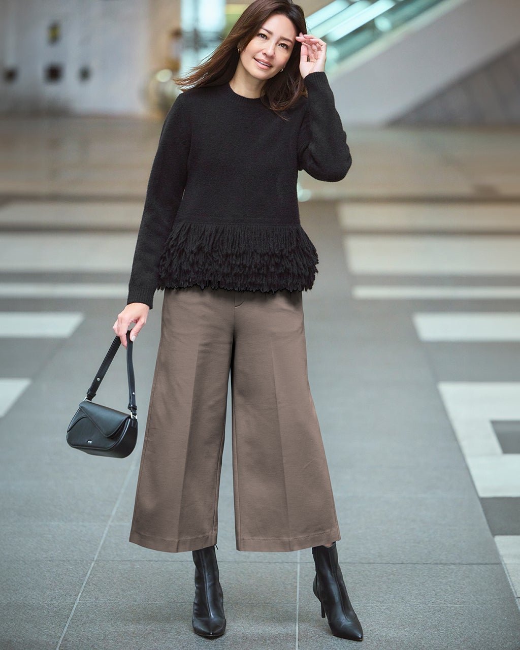 【ドゥクラッセ/DoCLASSE】のプレミアサーモN・アンクルワイド インテリア・キッズ・メンズ・レディースファッション・服の通販 founy(ファニー) 　ファッション　Fashion　レディースファッション　Fashion for Women　パンツ　Pants & Trousers　アンクル　Ankle-Length Design　秋　Autumn　クロップド　Cropped, Short Length　ストレッチ　Stretch, Stretchy Fabric　タイツ　Tights, Legwear　人気　Popular, Best Seller　ワイド　Wide, Wide Fit　エレガント 上品　Elegant　ビジネス 仕事 通勤　Business / Work / Commuting　ダークモカ|ID: prp329100004717047 ipo3291000000034081110