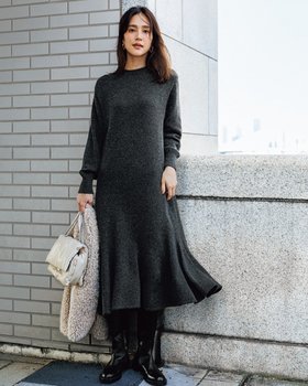 【ドゥクラッセ/DoCLASSE】のストレッチウール・ニットフレアワンピース 人気、トレンドファッション・服の通販 founy(ファニー) ファッション Fashion レディースファッション Fashion for Women ワンピース Dresses ショルダー Shoulder, Shoulder Strap ドロップ Drop Shoulder, Dropped Style バランス Balance, Style Balance フェミニン Feminine, Girly フレア Flare, Flared |ID:prp329100004717048