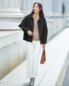 【ドゥクラッセ/DoCLASSE】のサテンストレッチ・ショートジャケット ブラック|ID:prp329100004717051