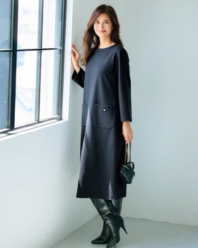 【ドゥクラッセ/DoCLASSE】のストレッチポンチ・ポケットワンピース 人気、トレンドファッション・服の通販 founy(ファニー) ファッション Fashion レディースファッション Fashion for Women ワンピース Dresses 新作・新入荷 New Arrivals / New In シンプル Simple, Minimal パッチ Patch, Appliqué ポケット Pocket, Pocket Detail |ID:prp329100004717066
