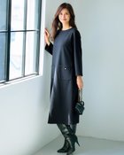 【ドゥクラッセ/DoCLASSE】のストレッチポンチ・ポケットワンピース ミッドナイトブルー|ID:prp329100004717066