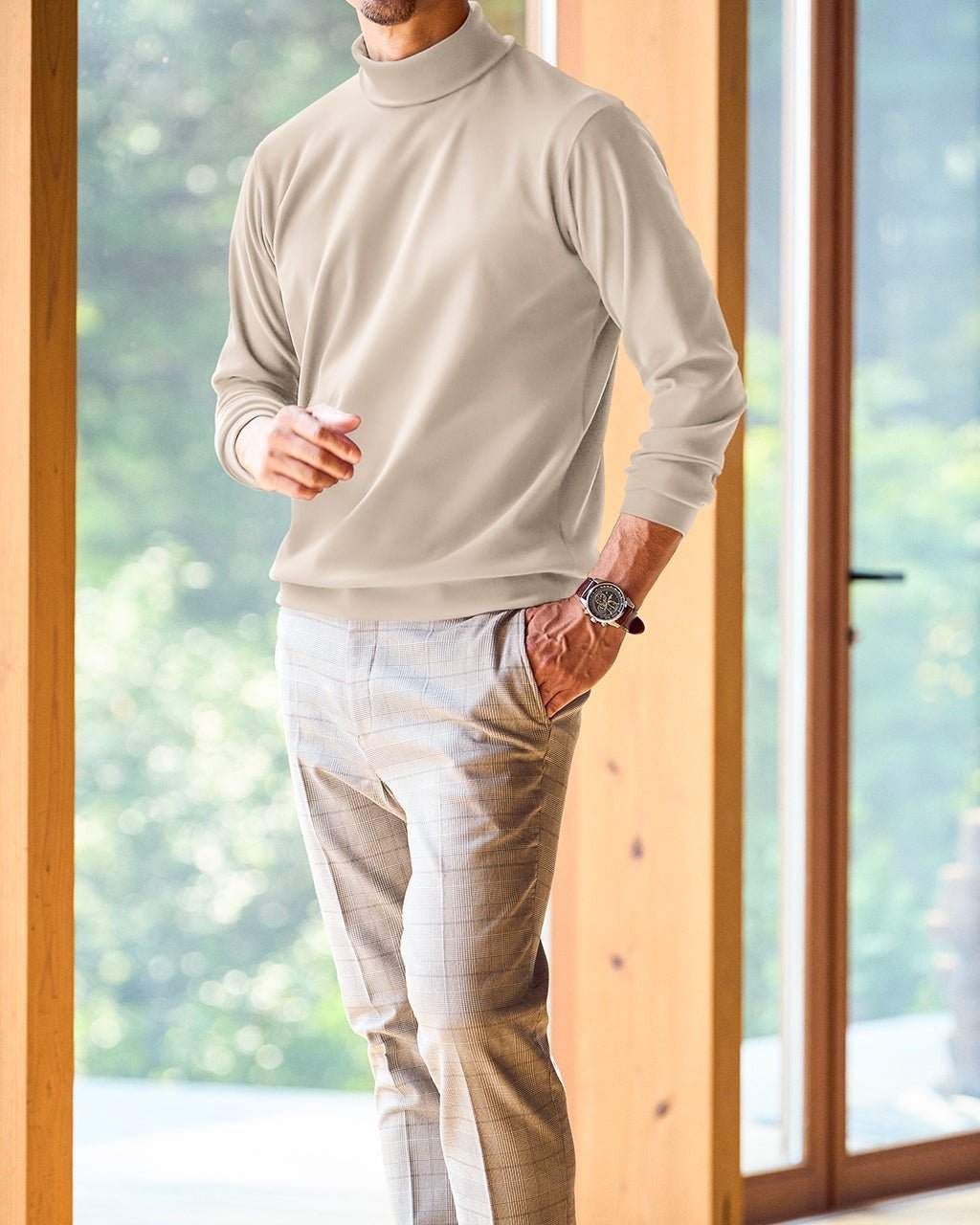 【ドゥクラッセ/DoCLASSE / MEN】のウルトラソフト両面起毛・タートルⅡ インテリア・キッズ・メンズ・レディースファッション・服の通販 founy(ファニー) 　ファッション　Fashion　メンズファッション　Fashion for Men　トップス・カットソー　Cut & Sew Tops　メンズシャツ　Shirts　ポロシャツ / きれいめカジュアルスタイル　Polo Shirts　なめらか　Smooth, Silky Texture　タートル　Turtleneck, Turtle Collar　タートルネック　Turtleneck, High Neck　メンズ　Men's, Menswear　人気　Popular, Best Seller　ベージュ|ID: prp329100004717077 ipo3291000000035301880