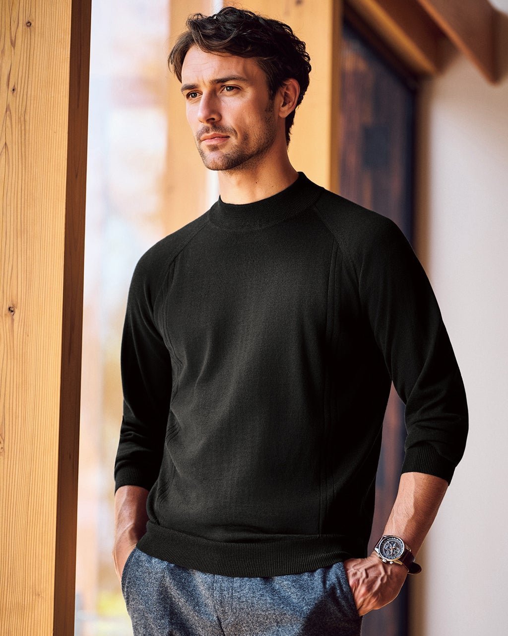 【ドゥクラッセ/DoCLASSE / MEN】のイタリア糸メリノウール混ハイネック 人気、トレンドファッション・服の通販 founy(ファニー) 　ファッション　Fashion　メンズファッション　Fashion for Men　新作・新入荷　New Arrivals / New In　アクリル　Acrylic Material　イタリア　Italy　シルク　Silk, 100% Silk　ストライプ　Stripe, Striped Pattern　センター　Center, Center Line　セーター　Sweater, Knitwear　ハイネック　High Neck, Mock Neck　メンズ　Men's, Menswear　 other-1|ID: prp329100004717083 ipo3291000000034081378