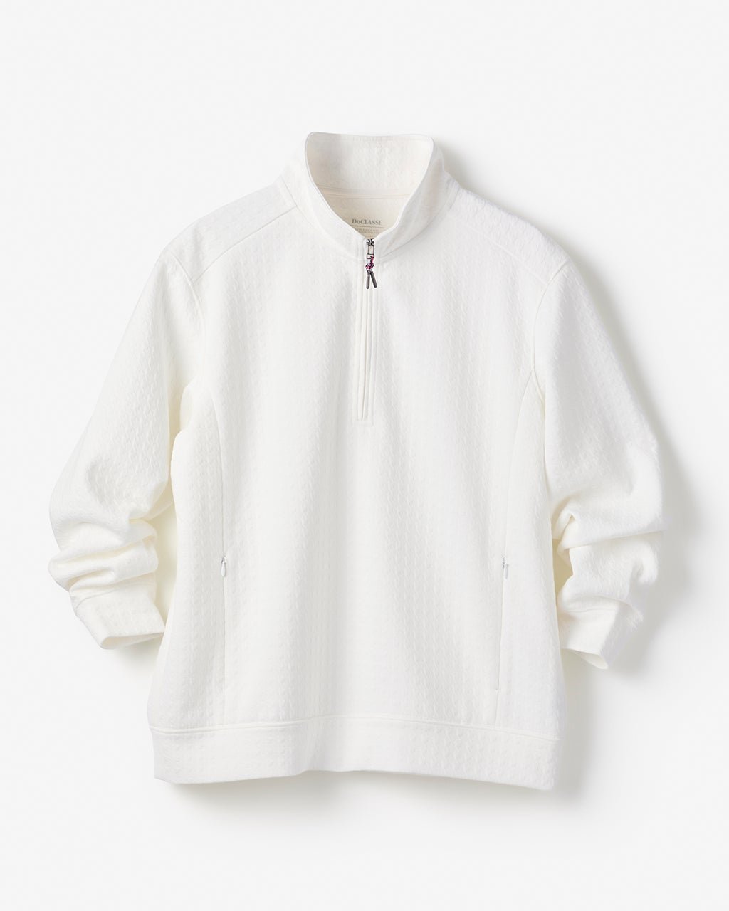 【ドゥクラッセ/DoCLASSE / MEN】のジャガード千鳥柄ハーフジップ インテリア・キッズ・メンズ・レディースファッション・服の通販 founy(ファニー) 　ファッション　Fashion　メンズファッション　Fashion for Men　新作・新入荷　New Arrivals / New In　ショルダー　Shoulder, Shoulder Strap　ストレッチ　Stretch, Stretchy Fabric　ドロップ　Drop Shoulder, Dropped Style　パーカー　Hoodie, Parka　ブルゾン　Blouson, Bomber Jacket　メンズ　Men's, Menswear　ホワイト|ID: prp329100004717089 ipo3291000000034081421