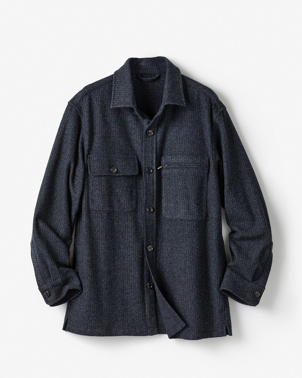 【ドゥクラッセ/DoCLASSE / MEN】のウール混ぬくもりシャツジャケット インテリア・キッズ・メンズ・レディースファッション・服の通販 founy(ファニー) 　ファッション　Fashion　メンズファッション　Fashion for Men　新作・新入荷　New Arrivals / New In　ジャケット　Jacket, Outerwear　ストレッチ　Stretch, Stretchy Fabric　トレンド　Trend, Trending Now　ポケット　Pocket, Pocket Detail　メンズ　Men's, Menswear　ワーク　Workwear, Utility Style　軽量　Lightweight, Ultra Light　ネイビー千鳥|ID: prp329100004717094 ipo3291000000034081456