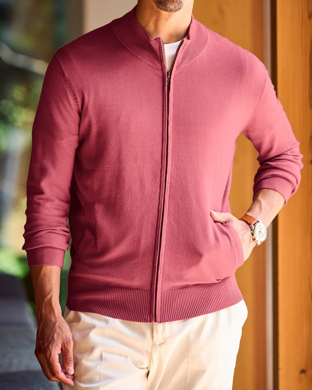 【ドゥクラッセ/DoCLASSE / MEN】の保湿成分椿オイルしっとりカーディガン インテリア・キッズ・メンズ・レディースファッション・服の通販 founy(ファニー) 　ファッション　Fashion　メンズファッション　Fashion for Men　オイル　Body Oil　カーディガン　Cardigan, Knitwear　ジャケット　Jacket, Outerwear　ストレッチ　Stretch, Stretchy Fabric　ベスト　Vest, Waistcoat　メンズ　Men's, Menswear　コーラル|ID: prp329100004717101 ipo3291000000035301553