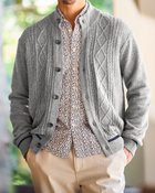 【ドゥクラッセ/DoCLASSE / MEN】の厳選ラムブレンド・ジャケットカーディガンⅡ 杢グレー|ID: prp329100004717103 ipo3291000000035992013