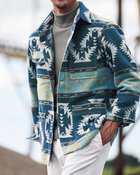 【ドゥクラッセ/DoCLASSE / MEN】のネイティブアメリカン柄カバーオール ミッドナイトパターン|ID: prp329100004717104 ipo3291000000035301629