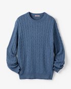 【ドゥクラッセ/DoCLASSE / MEN】のイタリア糸メリノウール混ケーブルセーター インディゴ|ID: prp329100004717107 ipo3291000000034081540