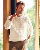 【ドゥクラッセ/DoCLASSE / MEN】のイタリア糸メリノウール混ケーブルセーター オフホワイト|ID: prp329100004717107 ipo3291000000035301665