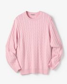 【ドゥクラッセ/DoCLASSE / MEN】のイタリア糸メリノウール混ケーブルセーター ライトピンク|ID: prp329100004717107 ipo3291000000035301669