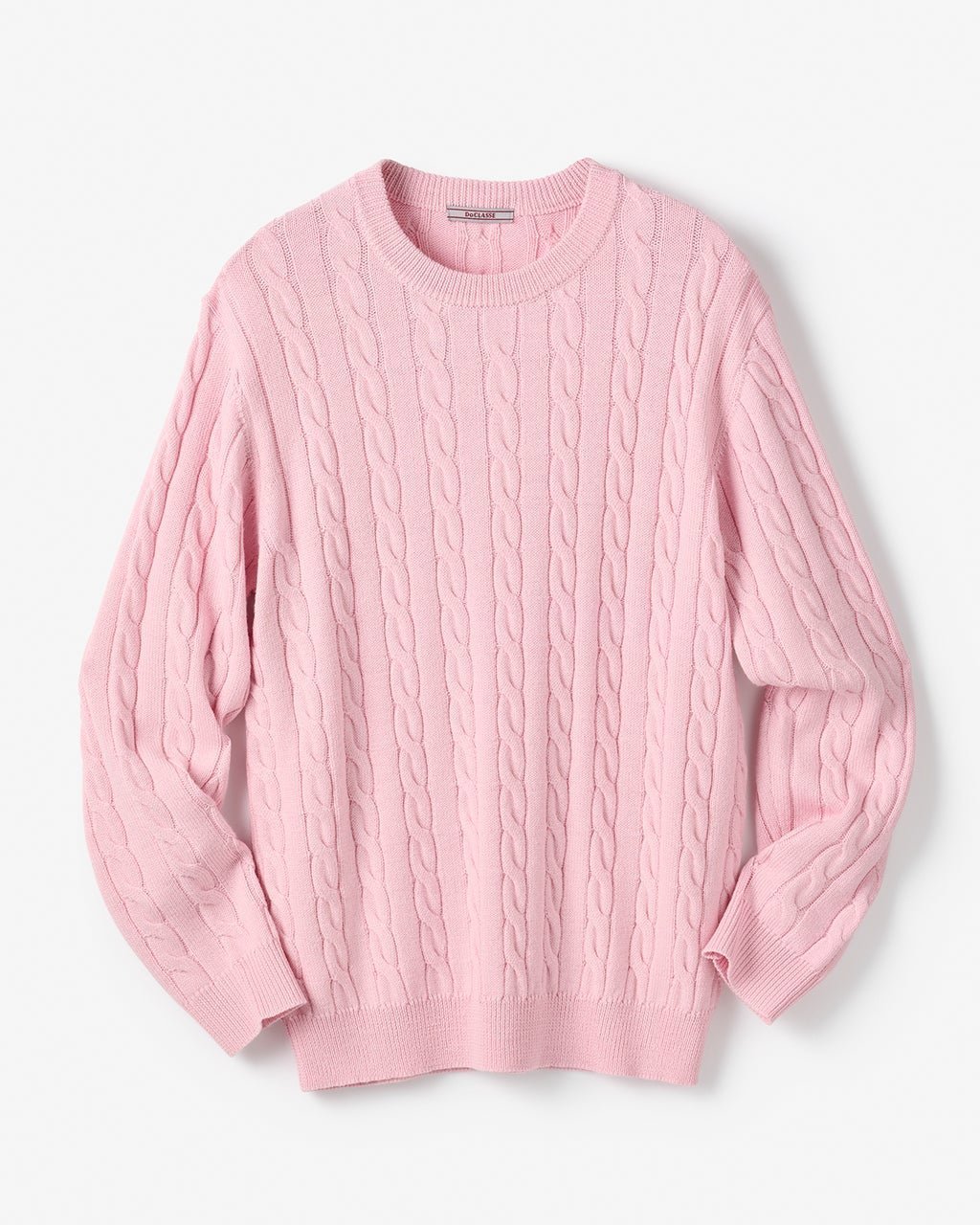 【ドゥクラッセ/DoCLASSE / MEN】のイタリア糸メリノウール混ケーブルセーター インテリア・キッズ・メンズ・レディースファッション・服の通販 founy(ファニー) 　ファッション　Fashion　メンズファッション　Fashion for Men　アクリル　Acrylic Material　イタリア　Italy　インナー　Innerwear　シルク　Silk, 100% Silk　ジャケット　Jacket, Outerwear　セーター　Sweater, Knitwear　ブルゾン　Blouson, Bomber Jacket　メンズ　Men's, Menswear　ライトピンク|ID: prp329100004717107 ipo3291000000035301669