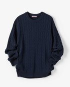 【ドゥクラッセ/DoCLASSE / MEN】のイタリア糸メリノウール混ケーブルセーター ネイビー|ID: prp329100004717107 ipo3291000000035301678