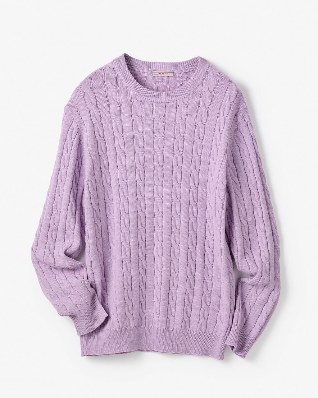 【ドゥクラッセ/DoCLASSE / MEN】のイタリア糸メリノウール混ケーブルセーター インテリア・キッズ・メンズ・レディースファッション・服の通販 founy(ファニー) 　ファッション　Fashion　メンズファッション　Fashion for Men　アクリル　Acrylic Material　イタリア　Italy　インナー　Innerwear　シルク　Silk, 100% Silk　ジャケット　Jacket, Outerwear　セーター　Sweater, Knitwear　ブルゾン　Blouson, Bomber Jacket　メンズ　Men's, Menswear　ラベンダー|ID: prp329100004717107 ipo3291000000035301679