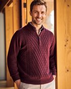 【ドゥクラッセ/DoCLASSE / MEN】のウールブレンド・柄編みハーフジップ ワイン|ID: prp329100004717108 ipo3291000000034081546