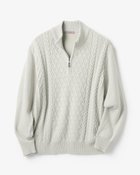 【ドゥクラッセ/DoCLASSE / MEN】のウールブレンド・柄編みハーフジップ ライトグレー|ID: prp329100004717108 ipo3291000000034081548