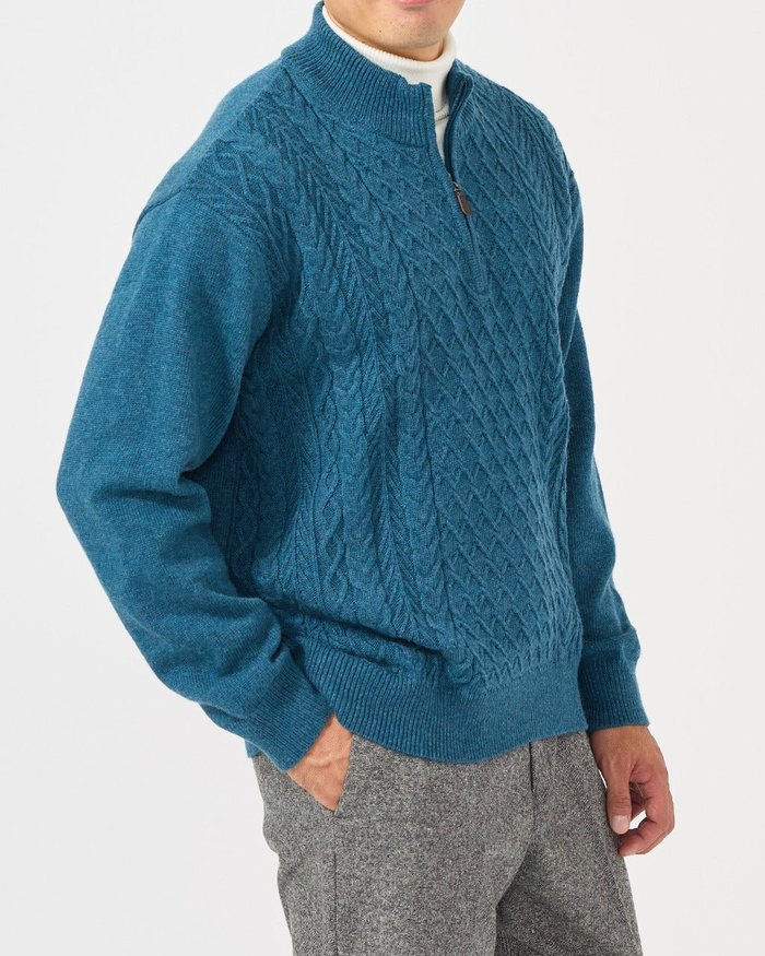 【ドゥクラッセ/DoCLASSE / MEN】のウールブレンド・柄編みハーフジップ インテリア・キッズ・メンズ・レディースファッション・服の通販 founy(ファニー) https://founy.com/ ファッション Fashion メンズファッション Fashion for Men イエロー Yellow インディゴ Indigo Denim インナー Innerwear ジップ Zip, Zipper セーター Sweater, Knitwear 人気 Popular, Best Seller ボーダー Border, Stripe メンズ Men's, Menswear |ID: prp329100004717108 ipo3291000000035301681