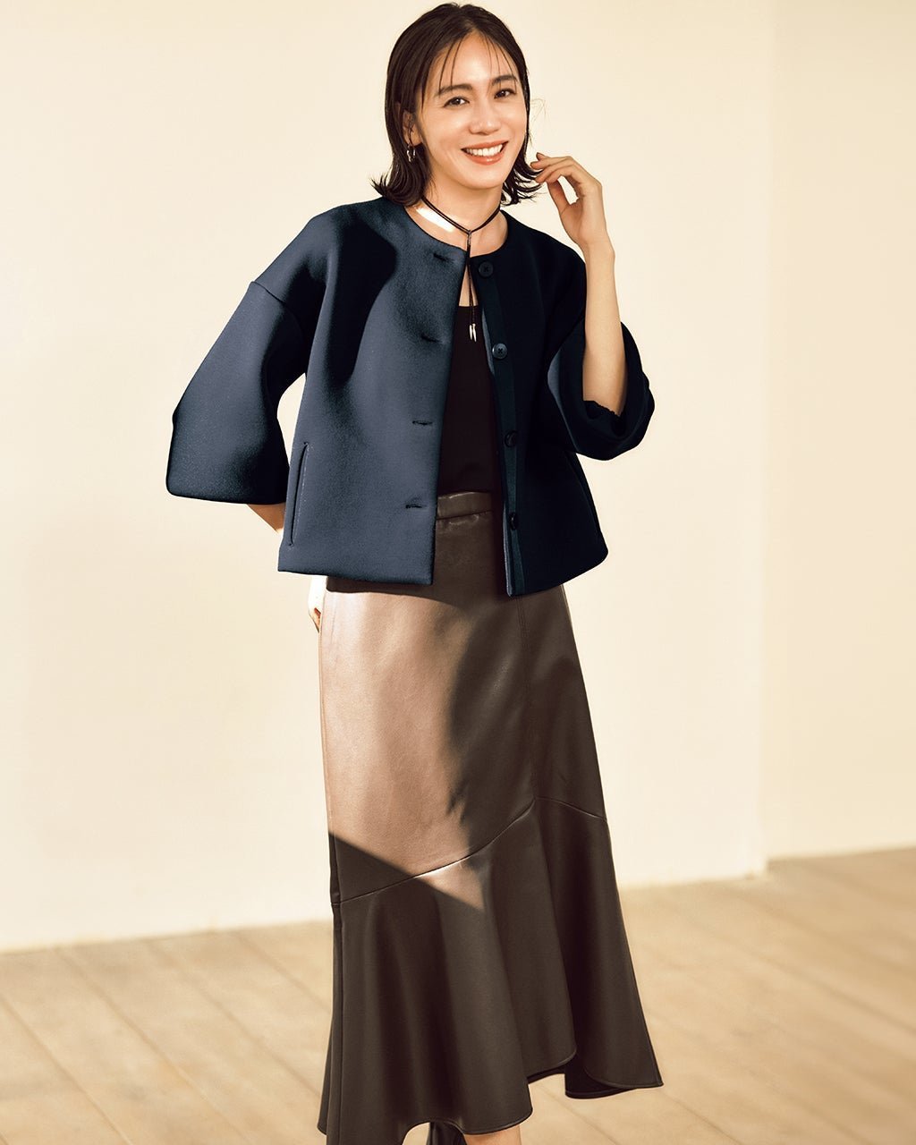 【ドゥクラッセ/DoCLASSE】のフェイクレザー・マーメイドスカート インテリア・キッズ・メンズ・レディースファッション・服の通販 founy(ファニー) 　ファッション　Fashion　レディースファッション　Fashion for Women　スカート　Skirts　新作・新入荷　New Arrivals / New In　なめらか　Smooth, Silky Texture　アシンメトリー　Asymmetrical Style　フロント　Front, Front Design　マーメイド　Mermaid, Fishtail Silhouette　リアル　Real, Realistic　ロング　Long, Long-Length　エレガント 上品　Elegant　ブラウン|ID: prp329100004718305 ipo3291000000034093115
