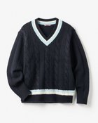 【ドゥクラッセ/DoCLASSE / MEN】のアルパカ混・クリケットVネックセーター ネイビーパターン|ID: prp329100004718306 ipo3291000000034093118