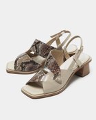 【フィットフィット/fitfit】のツイストストラップブロックヒールサンダル パイソン・ベージュ|ID: prp329100004722831 ipo3291000000034211682